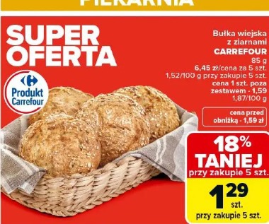 Bułka wiejska z ziarnami Carrefour
