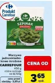 Warzywa jednoskładnikowe mrożone Carrefour