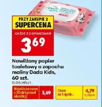 Nawilżany papier toaletowy o zapachu malin Dada Kids