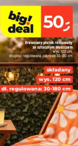 Drewniany płotek rozsuwany ze sztucznym bluszczem