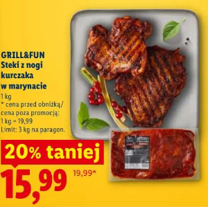 GRILL&FUN Steki z nogi kurczaka w marynacie