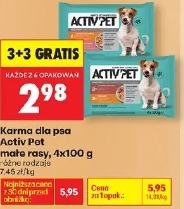 Activ Pet Karma dla psa Activ Pet małe rasy, 4x100 g