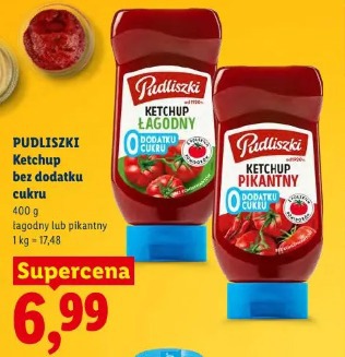 Pudliszki Ketchup bez dodatku cukru