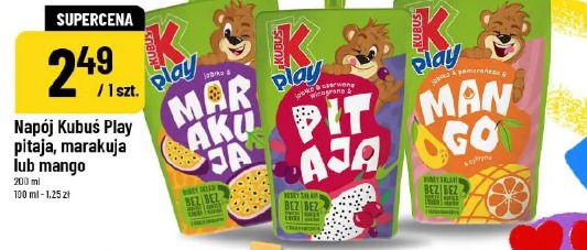 Napój Kubuś Play pitaja, marakuja lub mango