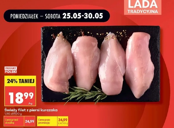 Świeży filet z piersi kurczaka