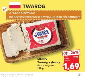 Sierpc Twaróg wyborowy tłusty, krojona
