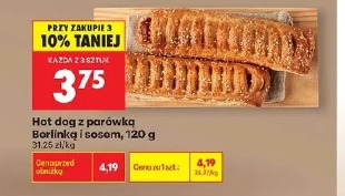 Hot dog z parówką Berlinki i sosem