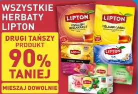 Wszystkie herbaty Lipton drugi tańszy 90% taniej