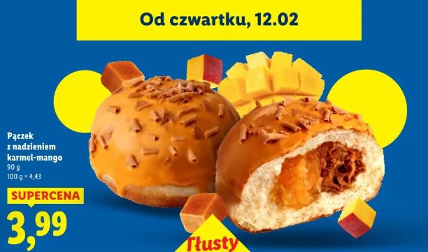 Pączek z nadzieniem karmel-mango