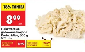 Flaki wołowe gotowane krojone Kraina Mięs