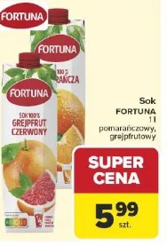 Sok Fortuna 100% pomarańczowy, grejpfrutowy