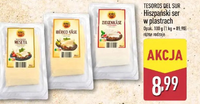 Tesoros Del Sur Hiszpański ser w plastrach