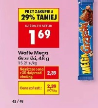 Wafle Mega Grześki, 48 g