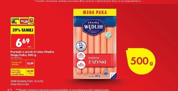 Parówki z szynki Kraina Wędlin Mega Paka