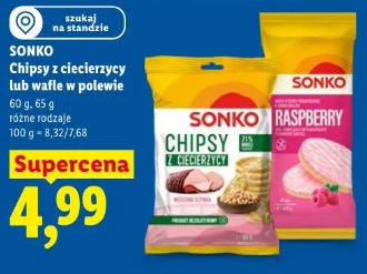 Sonko Chipsy z ciecierzycy lub wafle w polewie