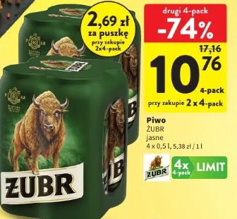 Piwo ŻUBR jasne