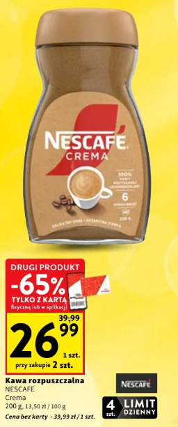 Kawa rozpuszczalna Nescafe Crema