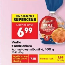 Wafle z nadzieniem karmelowym Bonitki