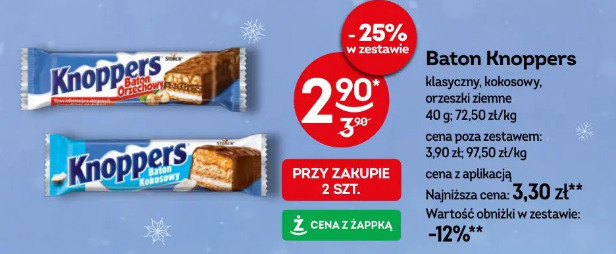 Baton Knoppers klasyczny, kokosowy, orzeszki ziemne