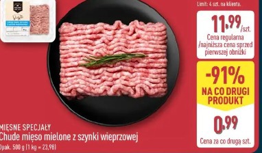 Chude mięso mielone z szynki wieprzowej