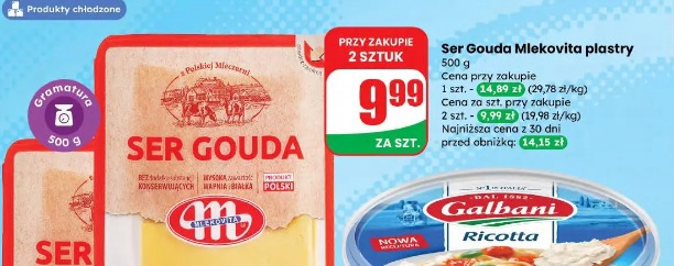 Ser Gouda Mlekovita plastry