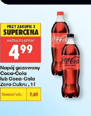 Napój gazowany Coca-Cola lub Coca-Cola Zero Cukru