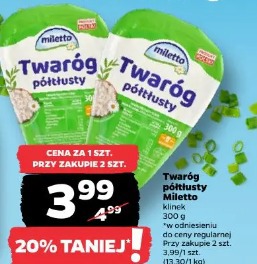 Twaróg półtłusty Miletto klinek
