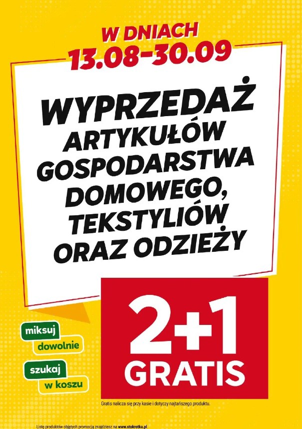 Wyprzedaż artykułów gospodarstwa domowego, tekstyliów oraz odzieży