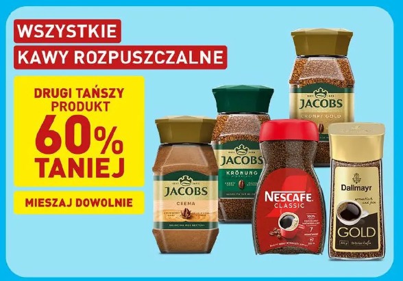 Wszystkie kawy rozpuszczalne drugi tańszy 60% taniej