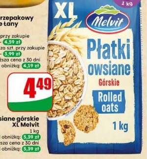 Płatki owsiane górskie XL Melvit