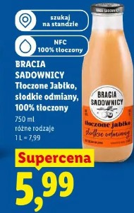 Bracia Sadownicy Tłoczone Jabłko, słodkie odmiany, 100% tłoczony