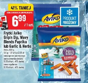 Frytki Aviko Grip'n Dip, Wavy Blends Paprika lub Garlic & Herbs Aviko