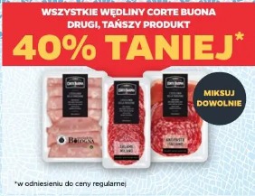Wszystkie wędliny Corte Buona drugi, tańszy produkt 40% taniej