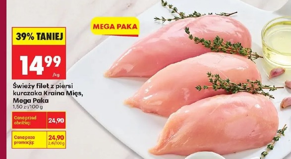 Świeży filet z piersi kurczaka Kraina Mięs Mega Paka