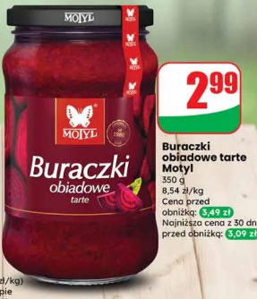 Buraczki obiadowe tarte Motyl