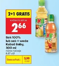 Sok 100% lub sok + woda Kubuś Baby