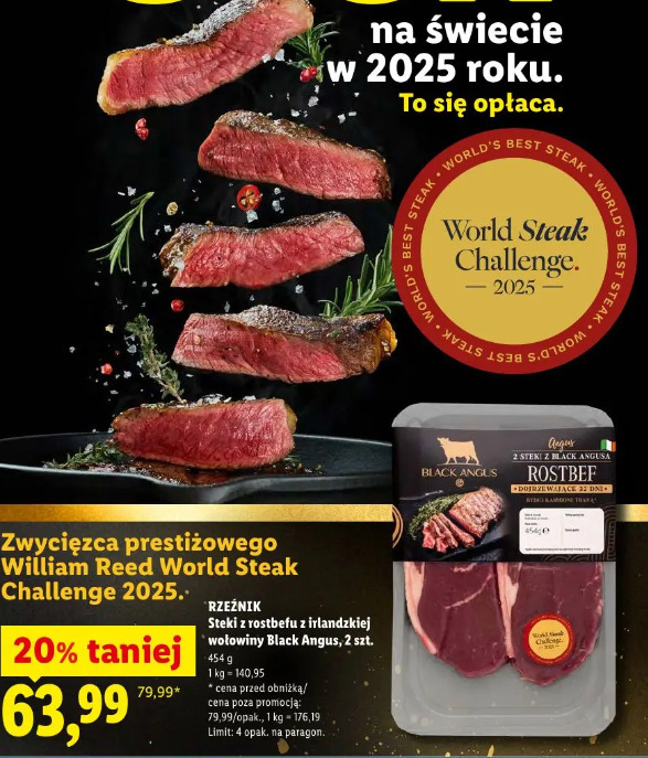Rzeźnik Steki z rostbefu z irlandzkiej wołowiny Black Angus, 2 szt.