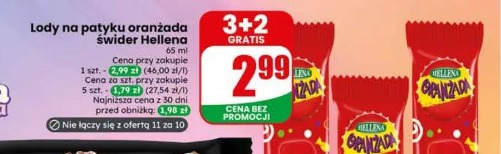 Lody na patyku oranżada świder Hellena