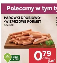 Parówki drobiowo-wieprzowe Pormet