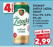 Žatecký Světlý Ležák, Černý Piwo 5%, 3,8%, 0% alk.