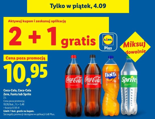 Coca-Cola, Coca-Cola Zero, Fanta lub Sprite