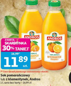 Sok pomarańczowy lub z klementynek Andros