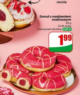 Donut z nadzieniem malinowym