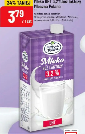 Mleko UHT 3,2% bez laktozy Mleczna Polana