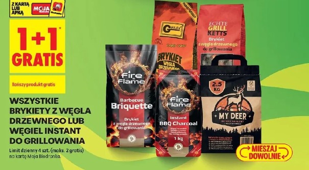 Wszystkie brykiety z węgla drzewnego lub węgiel instant do grillowania