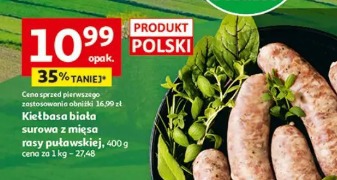 Kiełbasa biała surowa z mięsa rasy puławskiej