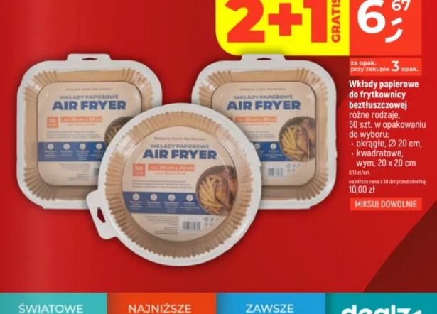 Wkłady papierowe do frytkownicy beztłuszczowej Air Fryer