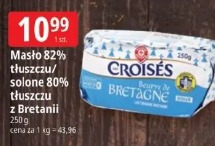 Masło 82% tłuszczu/solone 80% tłuszczu z Bretanii Croisés