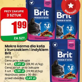 Brit mokra karma dla kota z kurczakiem i indykiem