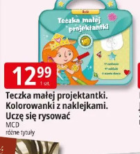 Teczka małej projektantki. Kolorowanki z naklejkami. Uczę się rysować MCD